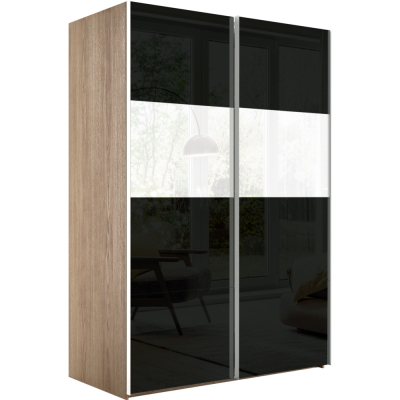 Эста 2-х дверный полоса горизонтальная (2 из 4) (6 Черных стекол / 2 Белых стекла)