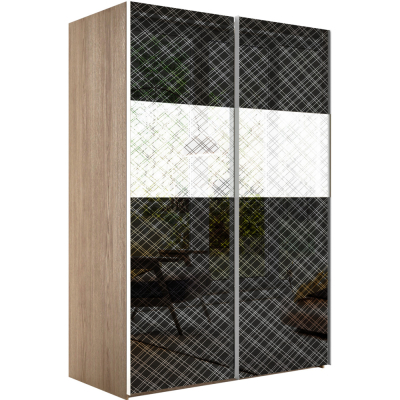 Эста 2-х дверный полоса горизонтальная (2 из 4) (6 Черных стекол Диско / 2 Белых стекла Диско)