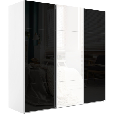 Эста 3-х дверный Медиум (4 посредине) (4 Белых стекла / 8 Черных стекол)